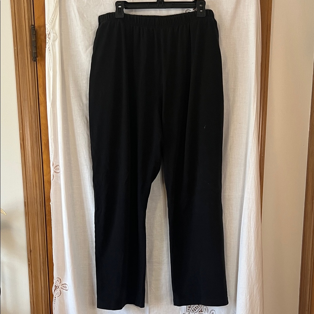 LL Bean Black Elastic Waist Pants 2X